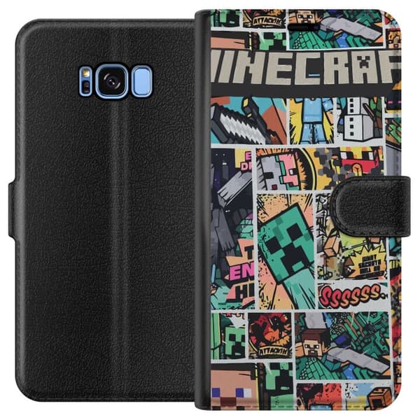 Kompatibelt Plånboksfodral till Samsung Galaxy S8 Minecraft Art