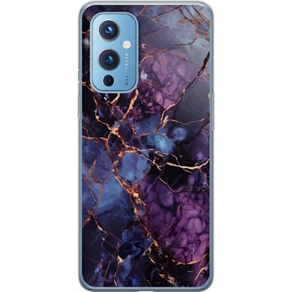 OnePlus 9 Gennemsigtig cover Marmor Blå Lilla