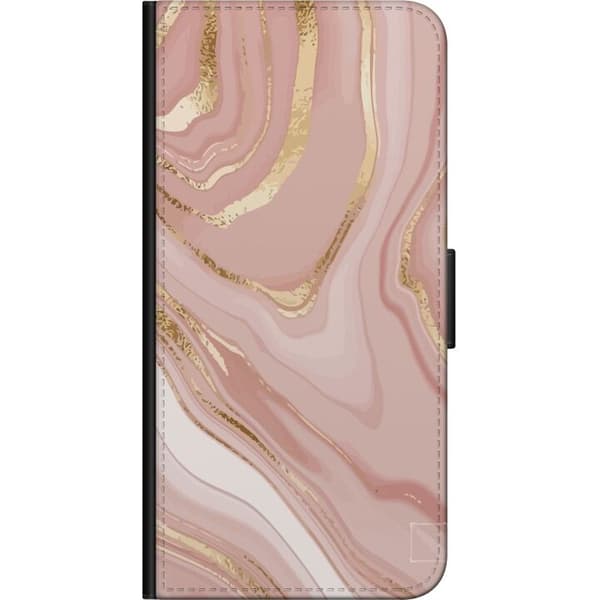 Kompatibelt Plånboksfodral till OnePlus 9 Pro Marmor Guld