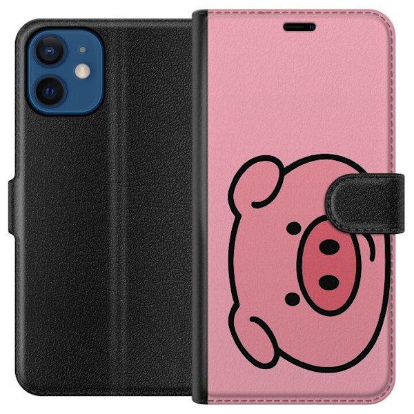 Apple iPhone 12 mini Lompakkokotelo Kawaii Piggy