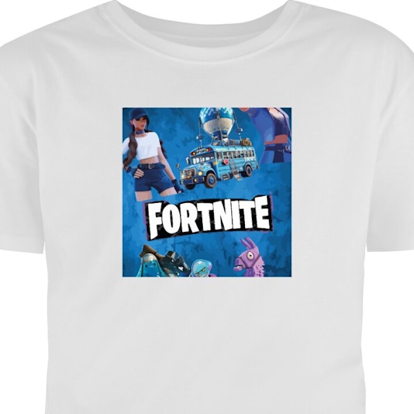 Barn-T-shirt | Bekväm T-shirt för Barn Fortnite vit 1-2 År