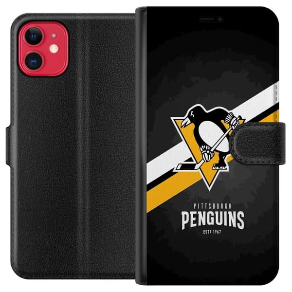 Kompatibel Tegnebogsetui til Apple iPhone 11 Pittsburgh Penguins (NHL)