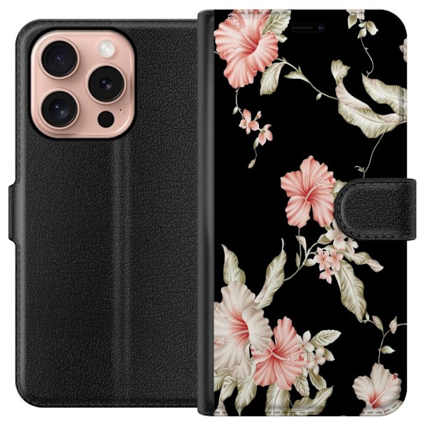 Apple iPhone 16 Pro Tegnebogsetui Blomster