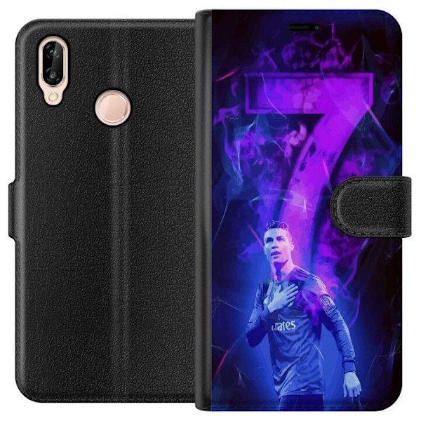 Huawei P20 lite Tegnebogsetui Ronaldo 7 - Fodboldlegende i Han