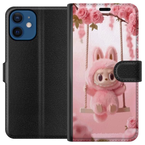 Kompatibel Tegnebogsetui til Apple iPhone 12 Monsterfigur sød kanin med lyserøde kinder