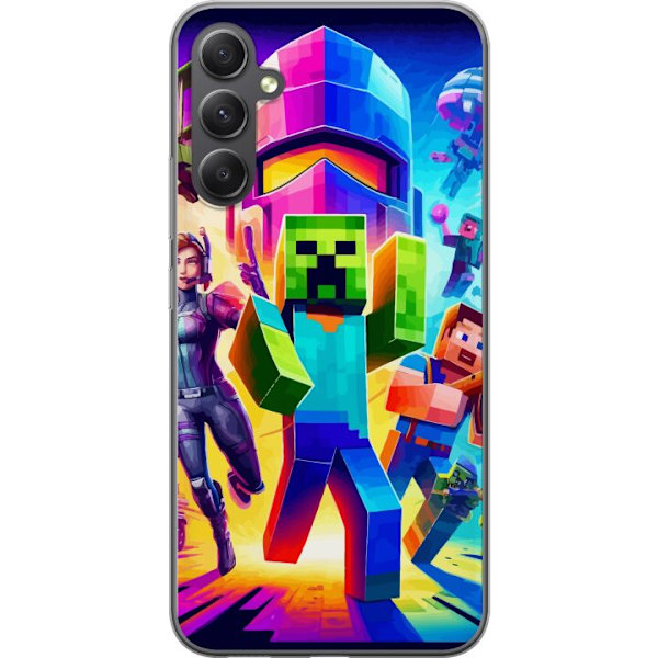 Samsung Galaxy A25 Genomskinligt Skal Fortnite vs Minecraft