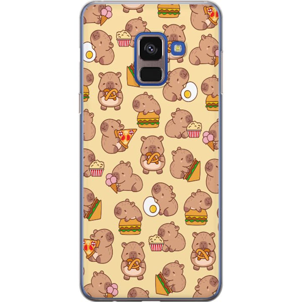 Samsung Galaxy A8 (2018) Genomskinligt Skal Kawaii capybara mobilskal med flera söta figurer