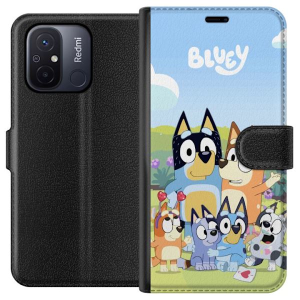 Xiaomi Redmi 12C Plånboksfodral Bluey mobilskal med hela familjen i färgglad design