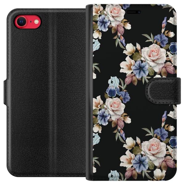 Kompatibel Tegnebogsetui til Apple iPhone SE (2020) Blomstret