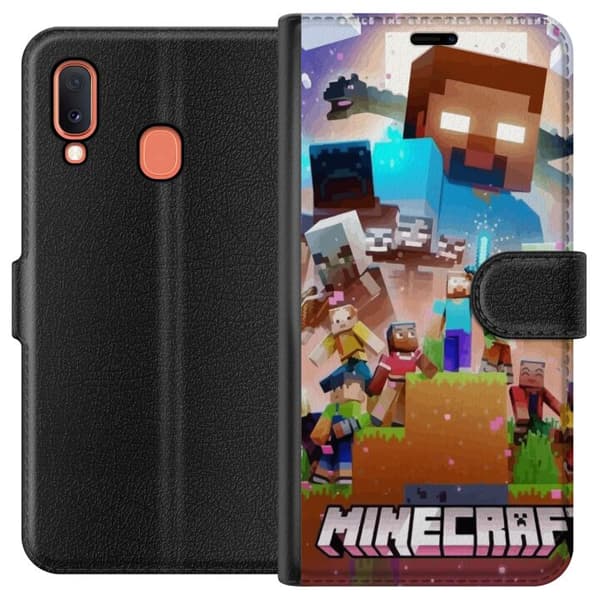 Kompatibelt Plånboksfodral till Samsung Galaxy A20e Minecraft