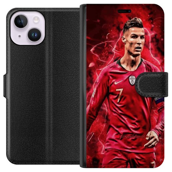 Apple iPhone 15 Lompakkokotelo Ronaldon Taidot - CR7 Suunnitte