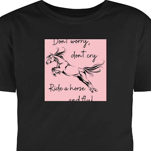 Barn-T-shirt | Bekväm T-shirt för Barn Dont Worry svart 5-6 År