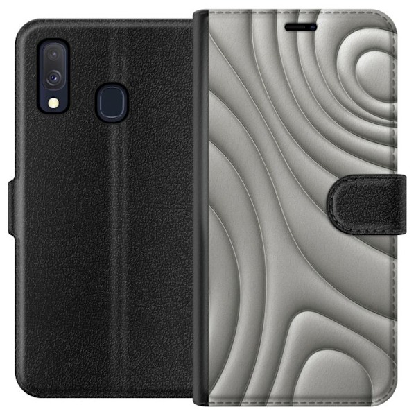 Samsung Galaxy A40 Lompakkokotelo Hopea-aallot