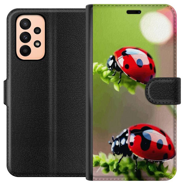 Samsung Galaxy A23 Lompakkokotelo Leppäkerttu Hyönteinen Onni Symboli Luontoaihe Suosittu Graafinen Motiivi Koristelu Kesäkiertue