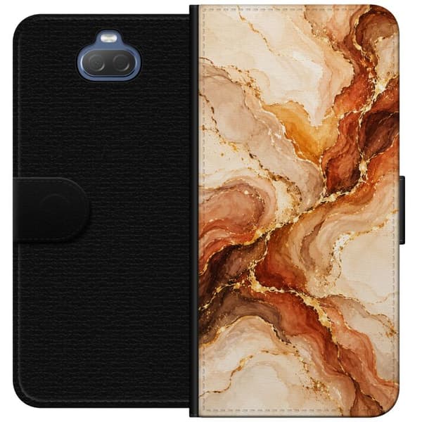 Kompatibel Tegnebogsetui til Sony Xperia 10 Høstagat beige