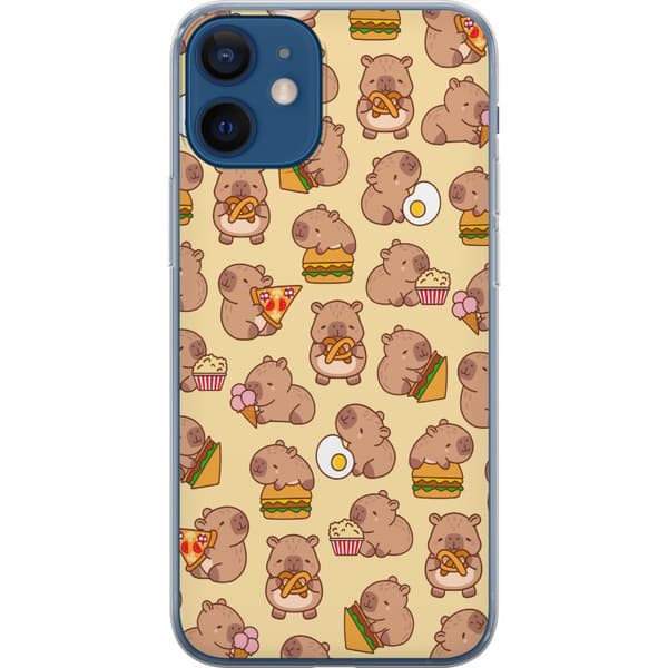 Kompatibelt Mobildeksel til Apple iPhone 12 mini Kawaii capybara mobildeksel med flere søte figurer