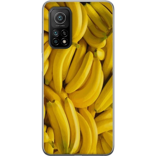 Xiaomi Mi 10T 5G Genomskinligt Skal Banana Pattern – lekfullt mönster med gula bananer