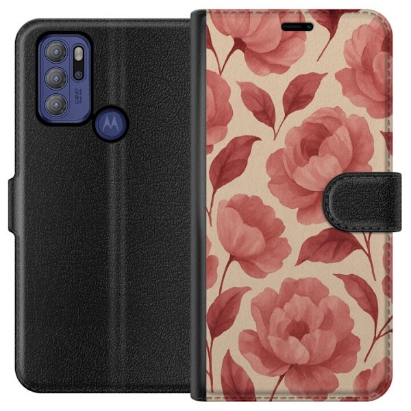 Motorola Moto G60S Lompakkokotelo Ruusun Kukinta