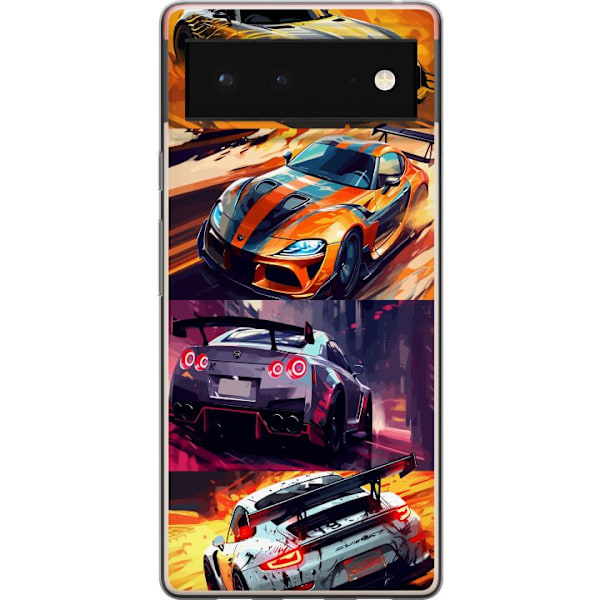 Google Pixel 6 Läpinäkyvä kuori Ralli kuume - vauhdikas tee