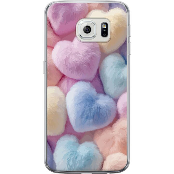 Samsung Galaxy S6 edge Genomskinligt Skal Hjärtan Kärlek Grafisk Design Romantiskt Motiv Populärt Symbol Grafiskt Mönster Dekoration