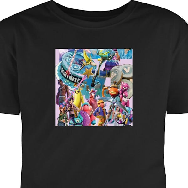 Barn-T-shirt | Bekväm T-shirt för Barn Fortnite svart 5-6 År