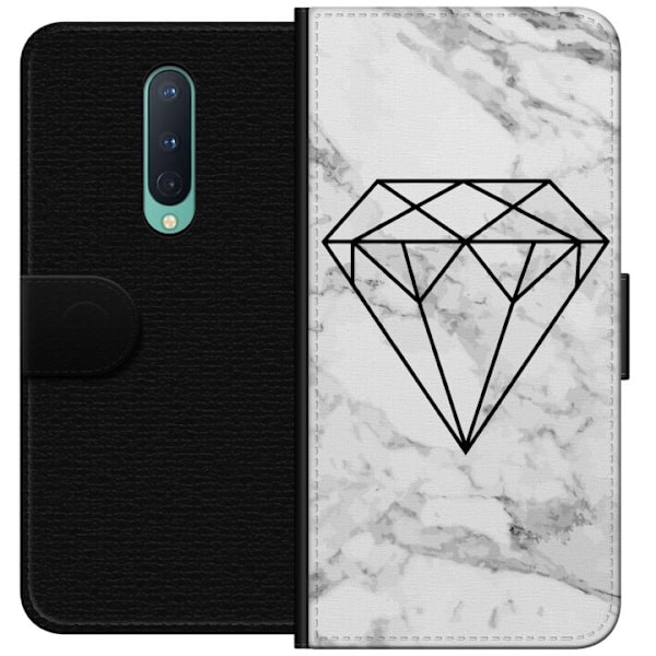 OnePlus 8 Lompakkokotelo Marmorin Valkoinen