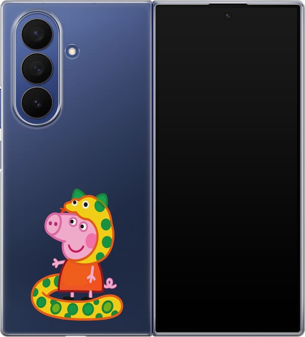 Kompatibelt Mobildeksel til Samsung Galaxy Z Fold7 Ormegris - Oransje motiv med tegnet gris i ormedrakt. oransje