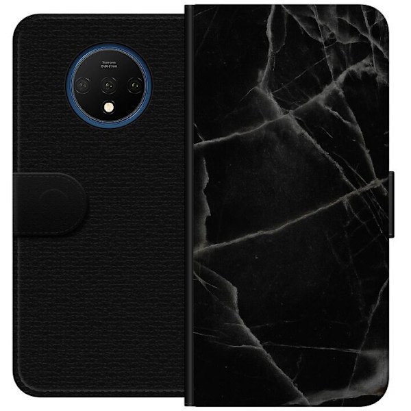 OnePlus 7T Tegnebogsetui Sort marmor
