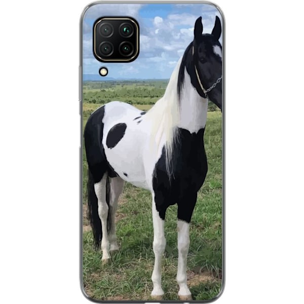 Huawei P40 lite Gennemsigtig cover Hestemagi - stiliseret hest i en rolig farveskala