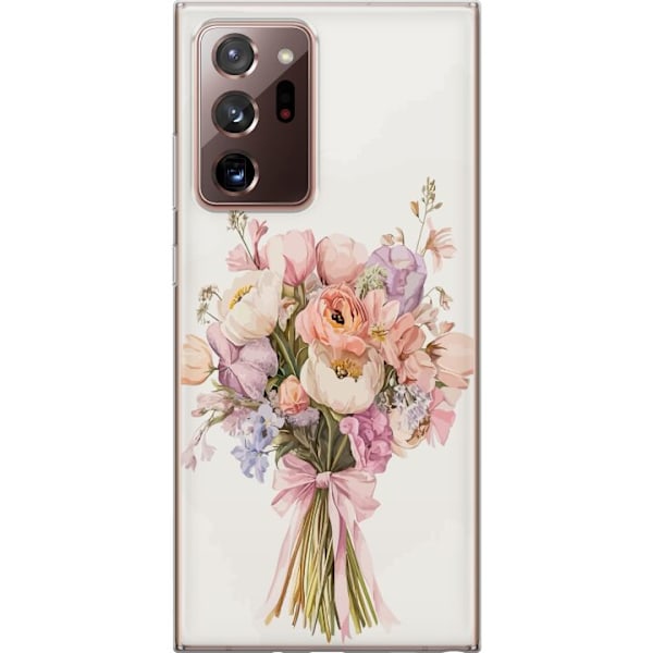 Samsung Galaxy Note20 Ultra Genomskinligt Skal Mobilskal med färgglad blombukett i romantisk stil