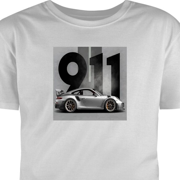 Børne T-shirt | Behagelig T-shirt til Børn Porsche 911 grå 5-6 År