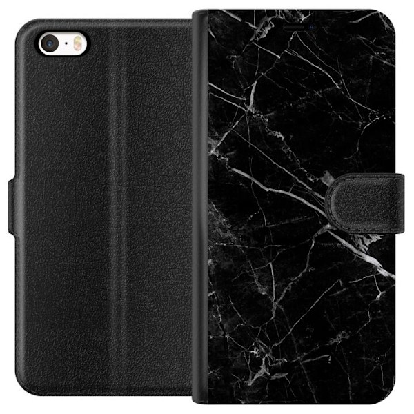 Apple iPhone 5 Tegnebogsetui Sort Marmor