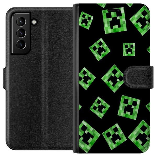 Kompatibel Tegnebogsetui til Samsung Galaxy S21+ 5G Minecraft