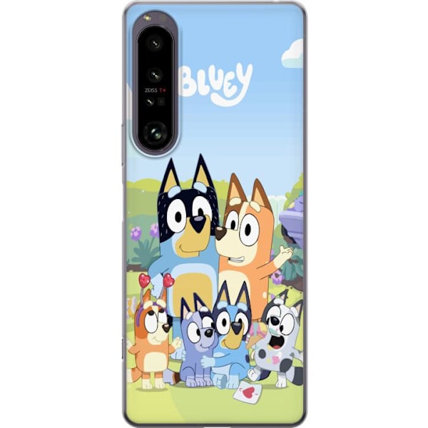 Sony Xperia 1 IV Genomskinligt Skal Bluey mobilskal med hela familjen i färgglad design