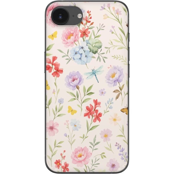 Apple iPhone 16e Genomskinligt Skal Blommor