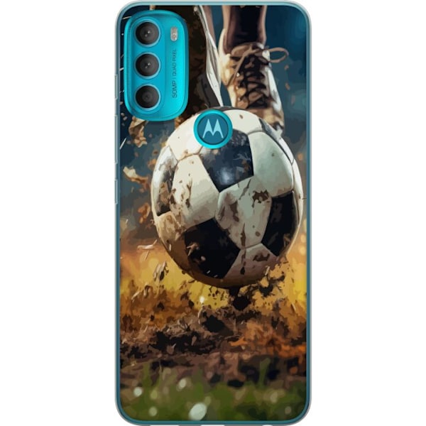 Motorola Moto G71 5G Gennemsigtig cover Fodbold