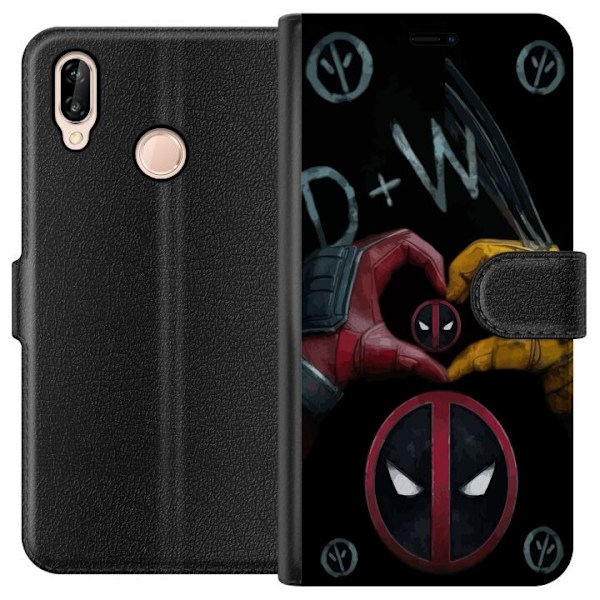 Huawei P20 lite Tegnebogsetui Deadpool & Wolverine Kærlighed