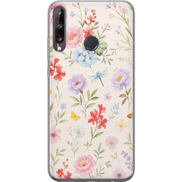 Huawei P40 lite E Läpinäkyvä kuori Kukat