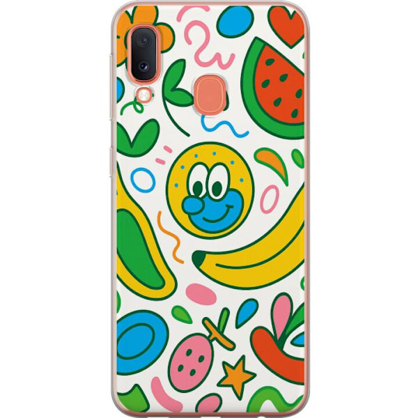 Samsung Galaxy A20e Genomskinligt Skal Butterfly Veil