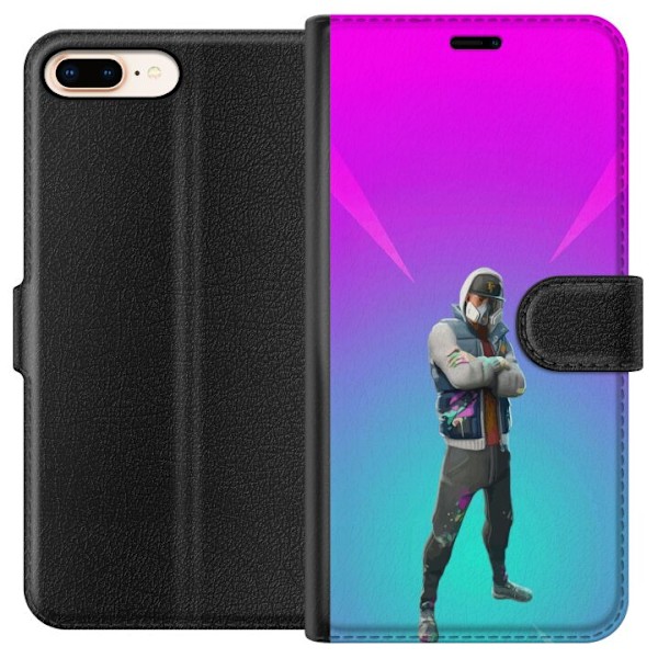 Apple iPhone 7 Plus Lompakkokotelo musta ritari fortnite