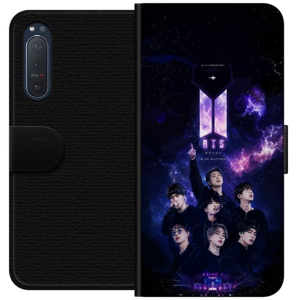 Kompatibel Tegnebogsetui til Sony Xperia 5 II BTS lilla