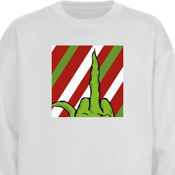 Sweatshirt til Voksne | Klassisk Collegebluse Grinch hvid L