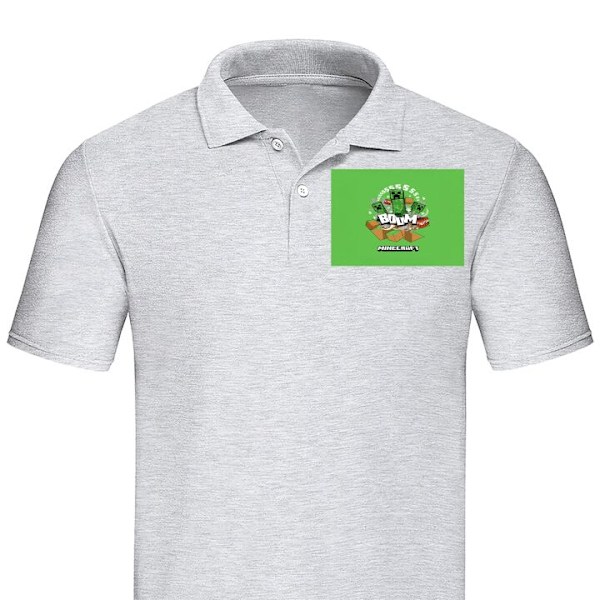 Piké för Vuxen | Elegant Pikétröja Minecraft Boom Grå Medium