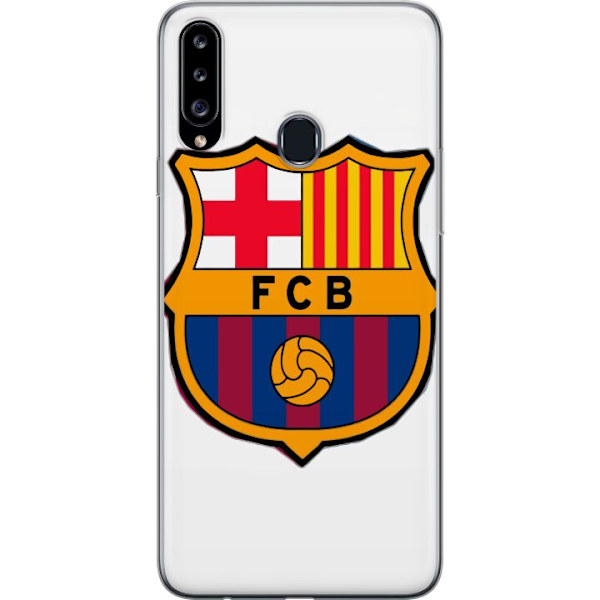 Samsung Galaxy A20s Läpinäkyvä kuori FC Barcelona Emblem Jalkapallo Katalonia Sininen Punainen Seuran Logo Ylpeys La Liga Fanit Ikoninen Kuva