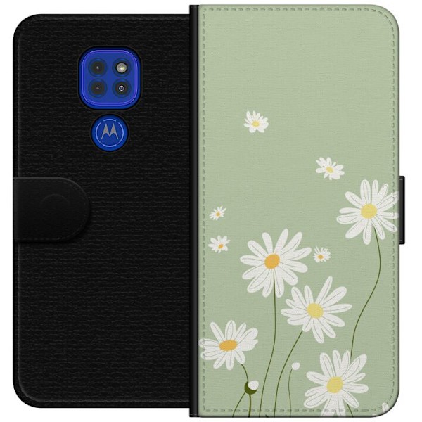 Motorola Moto G9 Play Lompakkokotelo Papukaijanpaparit - kukallinen kuviointi ruotsalaiseen kesätyyliin
