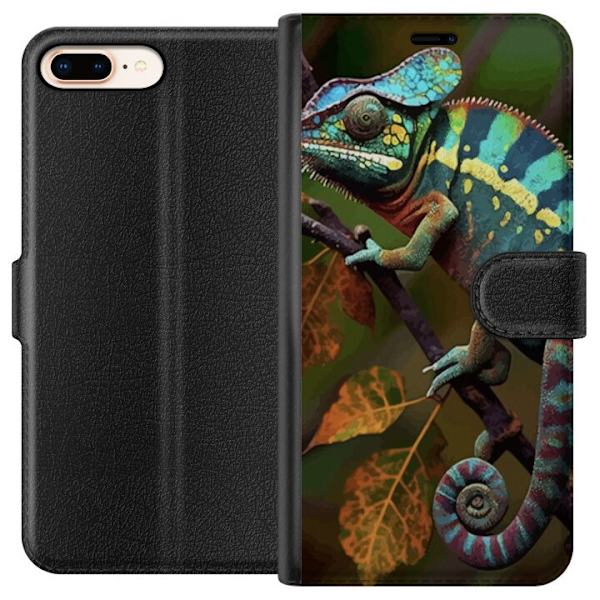 Apple iPhone 8 Plus Lompakkokotelo Lisko Graafinen Streetwear Suunnittelu Eläinmalli Moderni Kaupunkityyli Suosittu Motiivi Luova Taide Trendi