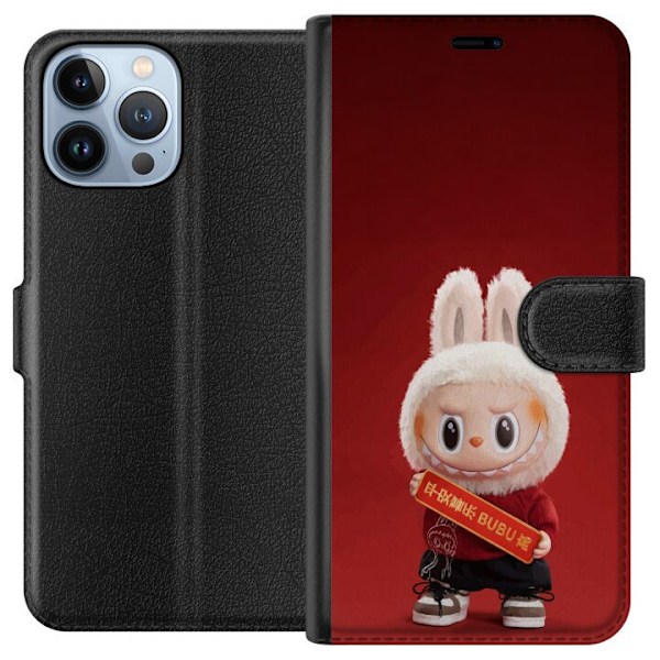 Apple iPhone 13 Pro Max Tegnebogsetui Pop Mart The Monsters Labubu Held og Lykke Vinyl Plysdukke