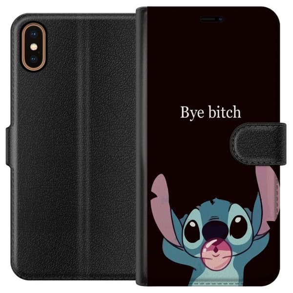 Kompatibel Tegnebogsetui til Apple iPhone XS Bye bitch, Stitch