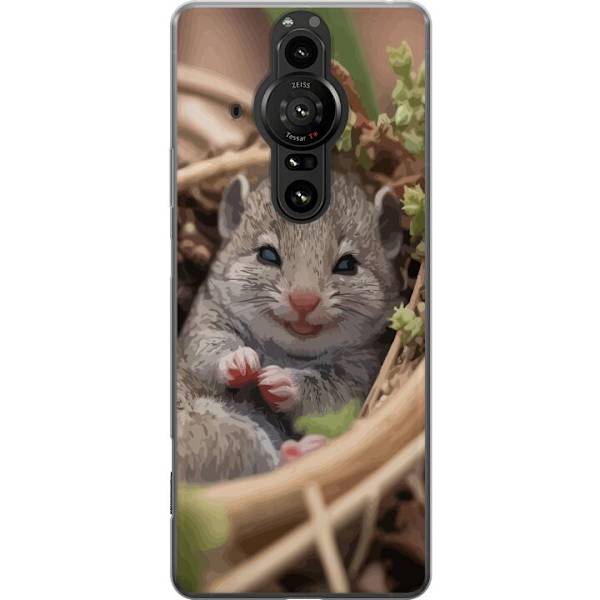 Sony Xperia Pro-I Läpinäkyvä kuori Rotta Hymyilevä Eläinaihe Kaupunkikuva Urban Graafinen Suunnittelu Suosittu Hauska Motiivi Taide Tyyli