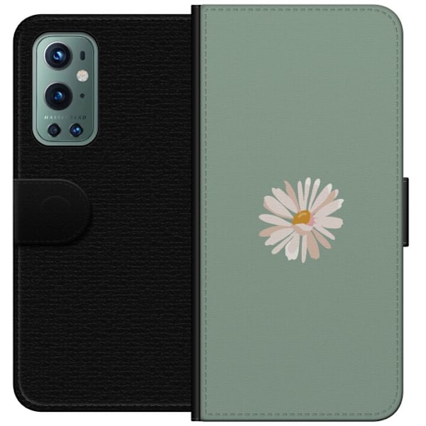 OnePlus 9 Pro Lompakkokotelo Vihreä Minimalikukka - tyylikäs